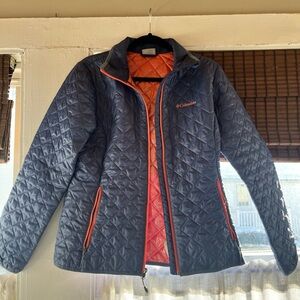 Columbia Women's Dark Gray and Bright Orange Ski Jacket